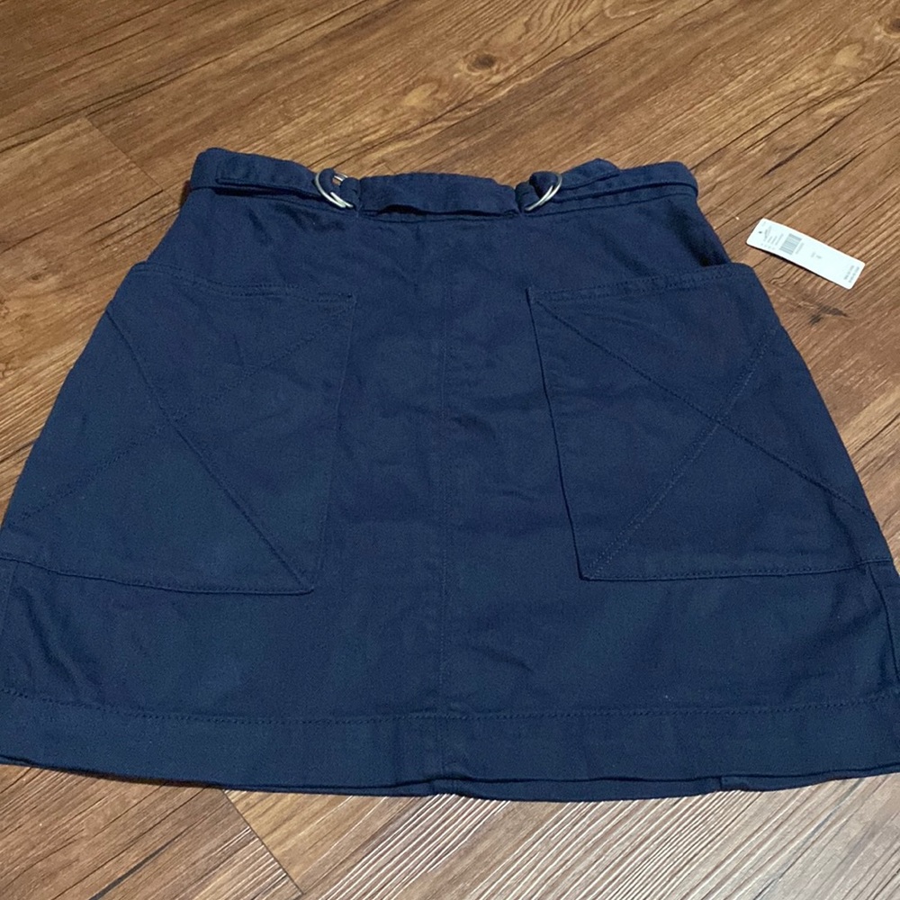 Pilcro Anthropologie  blue belted A line mini skirt size 4 NWT